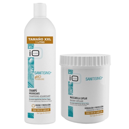 IO Planet Sanitising+ Sanitising Shampoo and Hair Mask with original Lemon extract, Aloe Vera and Papaya