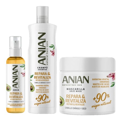 Anian Pack Repair and Revatalize Serum, Shampoo, Mask