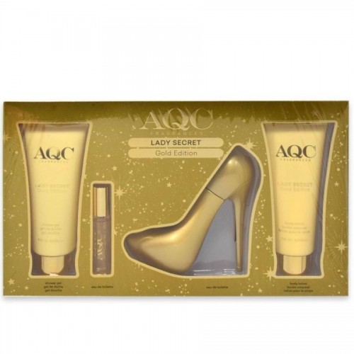 AQC Fragrances Set Lady Secret Gold Edition EDP 100 ml-mini-lotion-shower gel